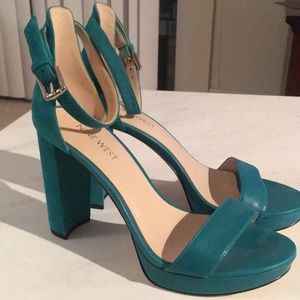 Nine West faux suede ankle strap heels